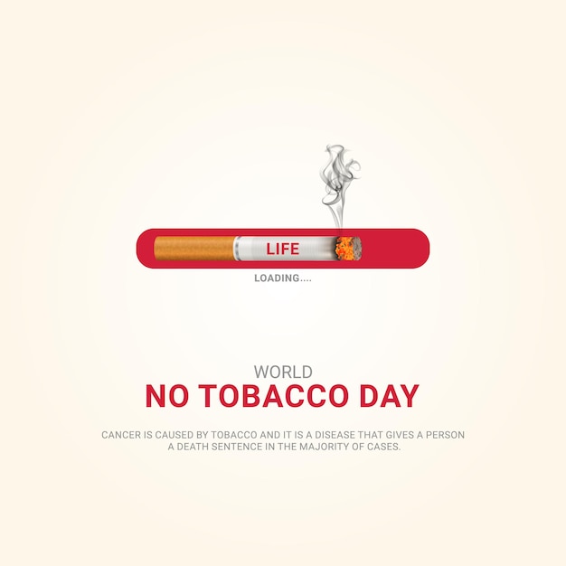 Światowy Dzień Bez Tytoniu ładowanie życia I Kreatywne Projektowanie Papierosów