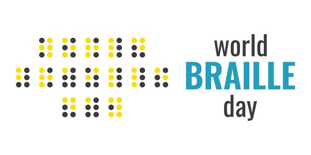 Plik wektorowy Światowy dzień braille'a 4 stycznia