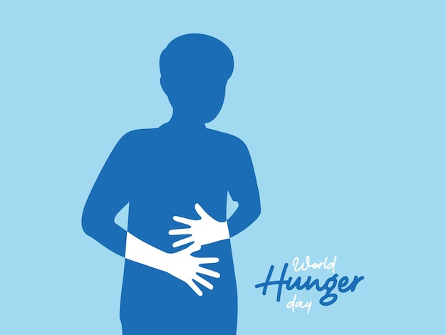 Światowy Dzień Głodu Zaprojektuj uwagę na światowy kryzys żywnościowy z sylwetką ludzi głodujących