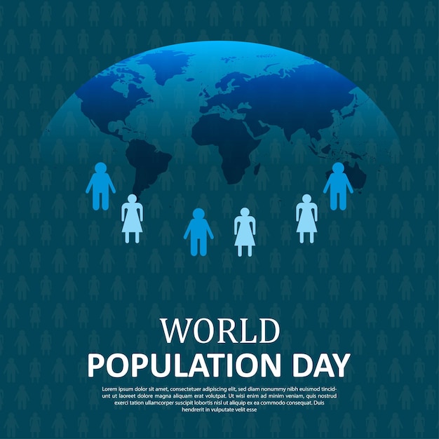 Światowy dzień ludności z plikiem wektorowym wzoru