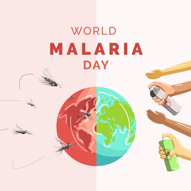 Światowy Dzień Malarii Ilustracja Transparent