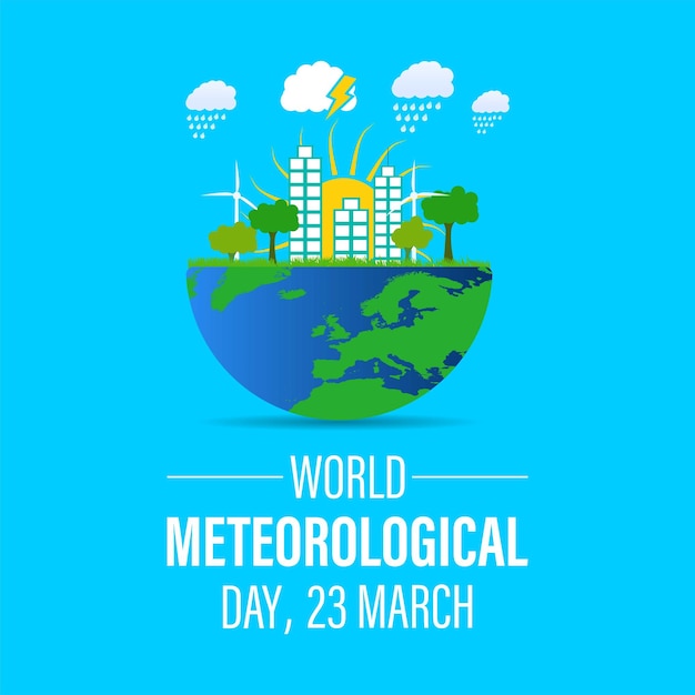 Światowy Dzień Meteorologii Z Klimatem I Pogodą Plakat Flyer I Banner Tło