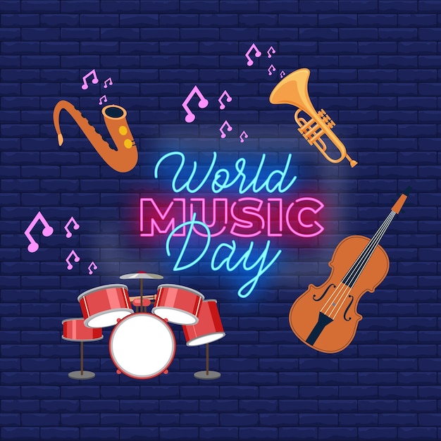 Plik wektorowy Światowy dzień muzyki