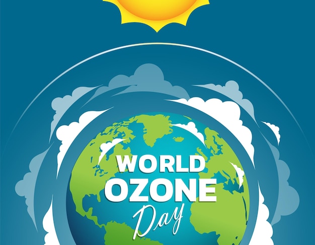 Światowy Dzień Ozonu Ilustracja Wektorowa Na Projekt Banera Plakatowego