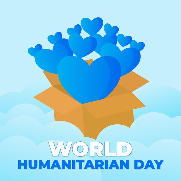 Plik wektorowy Światowy dzień pomocy humanitarnej post w mediach społecznościowych
