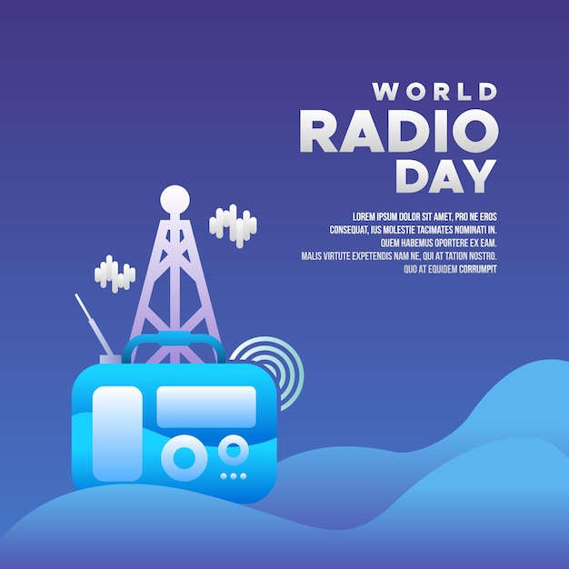Plik wektorowy Światowy dzień radia projekt tła