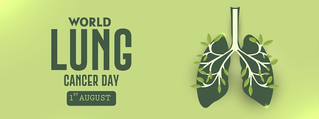 Światowy Dzień Raka Płuc 1 Sierpnia Z Jasnozielonymi Liśćmi Koncepcja Raka Płuc