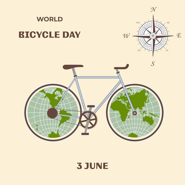 Plik wektorowy Światowy dzień rowerów 3 czerwca światowego dnia rowerów świętowanie plakat plakat tło go green save