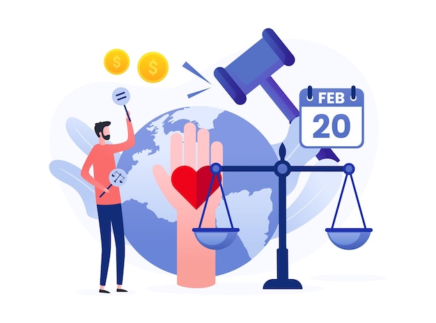 Plik wektorowy Światowy dzień sprawiedliwości społecznej ilustracji wektorowych