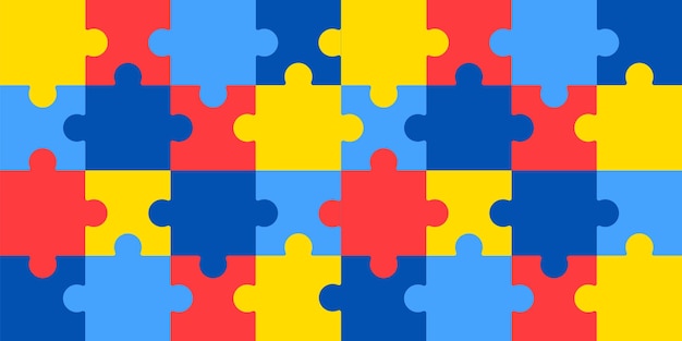Światowy dzień świadomości autyzmu puzzle wzór tła szablon Światowy dzień autyzmu kolorowe puzzle