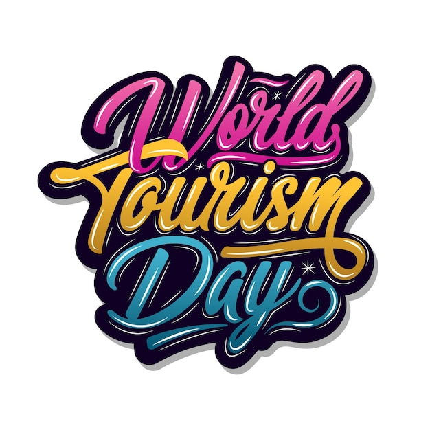 Światowy Dzień Turystyki Typografia Napis Tło