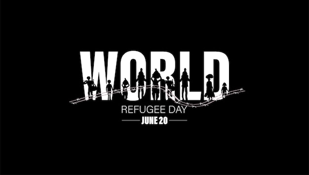 Plik wektorowy Światowy dzień uchodźcy koncepcja wydarzenia społecznego 20 junevector międzynarodowa koncepcja imigracji tło