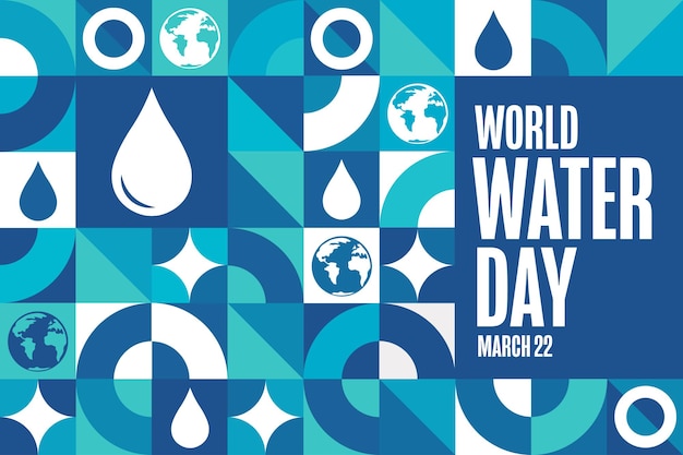 Plik wektorowy Światowy dzień wody 22 marca koncepcja święta szablon dla plakatów banerowych z tekstem wektor eps10 ilustracja