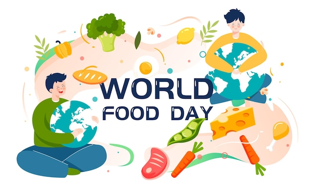 Światowy Dzień Zdrowego Odżywiania Ilustracja Zielony Plakat Bezpieczeństwa żywności