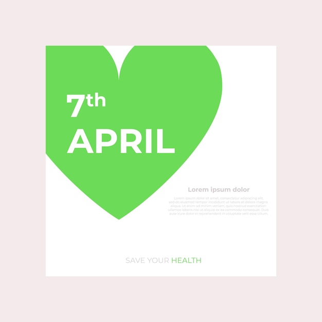 Światowy Dzień Zdrowia To Globalny Dzień świadomości Zdrowotnej Obchodzony Co Roku 7 Kwietnia Projekt Ilustracji Wektorowych