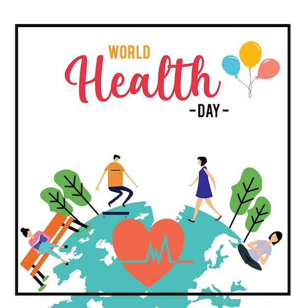 Światowy Dzień Zdrowia Wektor Szablon Projektu Ilustracja