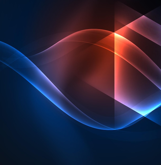 Świecące kształty geometryczne w ciemnym tle przestrzeni