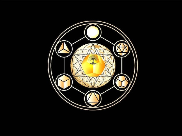 Święta geometria, święta geometria, mistyczne, duchowe, projektowanie logo mandali 3rd oko, obca głowa