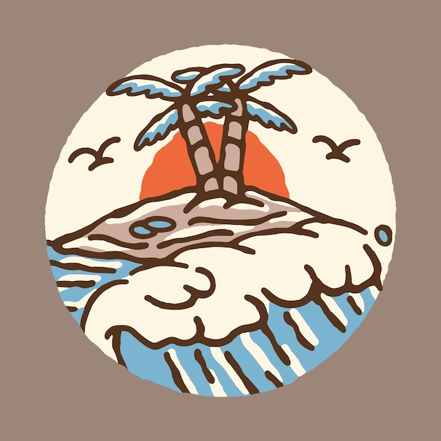 Świetna fala i dobra letnia grafika wektorowa ilustracja projekt koszulki