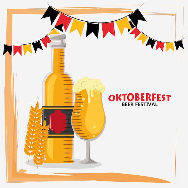 Święto Oktoberfest Z Butelkami Piwa