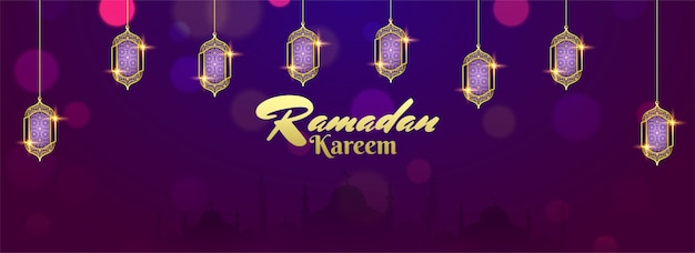 Święto Ramadan Kareem Z Wiszącymi Lampionami