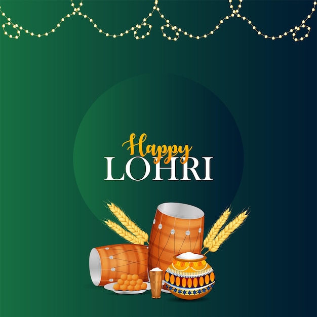 Święto Sikhów, szczęśliwe święto lohri, kartka z pozdrowieniami