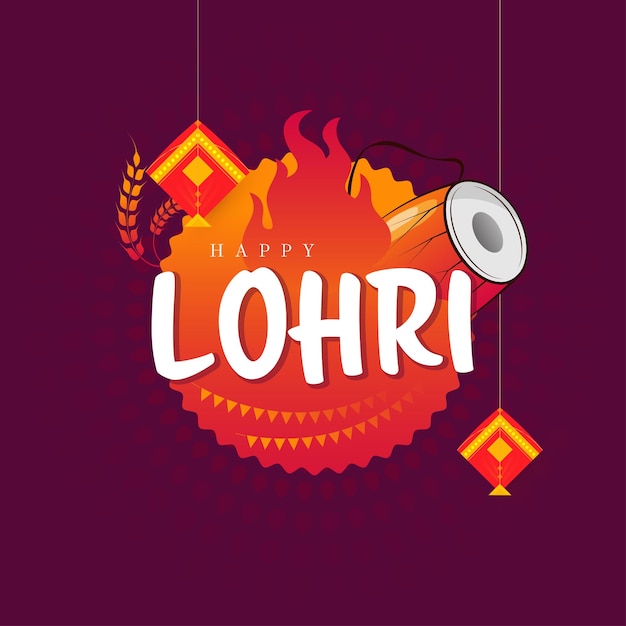 Święto szczęśliwego festiwalu Lohri na tle Indii w Pendżabie