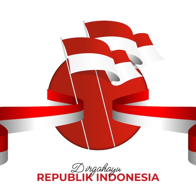 Świętuj 78. dzień niepodległości indonezji lub dirgahayu kemerdekaan indonezja