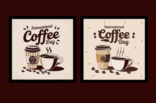 Świętuj Międzynarodowy Dzień Kawy kreatywnymi plakatami CoffeeThemed Art amp Graphics