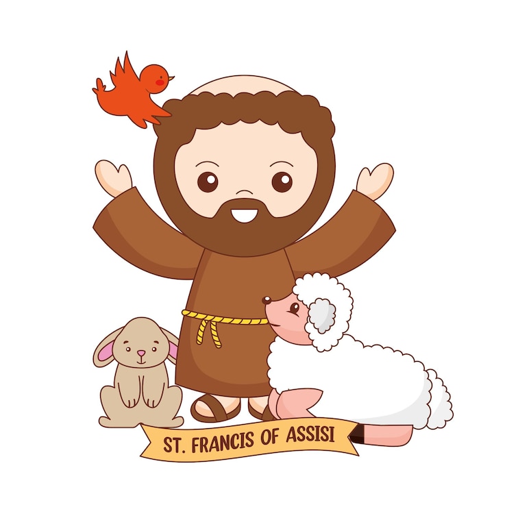 Wektor święty franciszek z asyżu