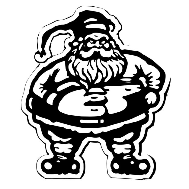 Plik wektorowy Święty mikołaj bożonarodzeniowy kapelusz ręcznie rysowane kreskówka naklejka ikona koncepcja na białym tle ilustracja