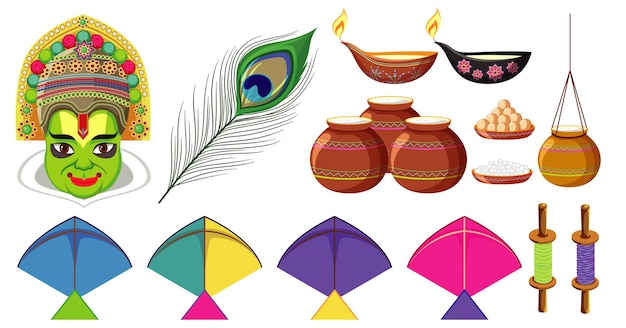 Plik wektorowy Święty przedmiot i dekoracja na indyjskie święto