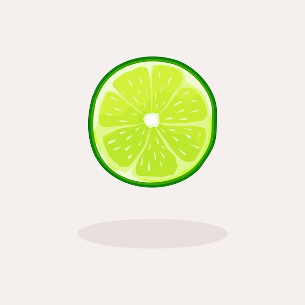Świeża Pokrojona Zielona Limonka Owoc Kreskówka Ręcznie Rysowana Ilustracja
