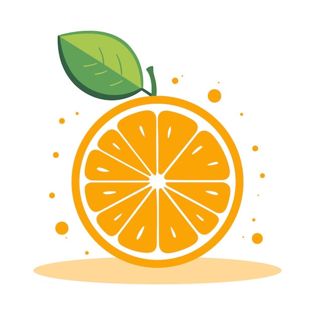 Świeża pomarańcza z liśćmi na białym tle Ilustracja wektora