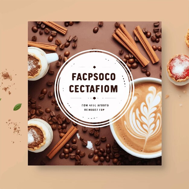 Plik wektorowy Świeże cappuccino frappuccino post w mediach społecznościowych