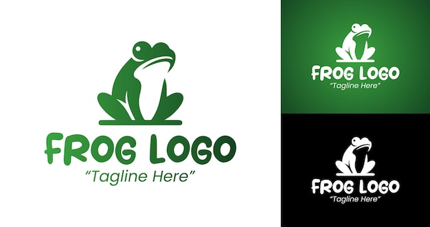 Świeże i nowoczesne szablony logo żaby dla potrzeb marki