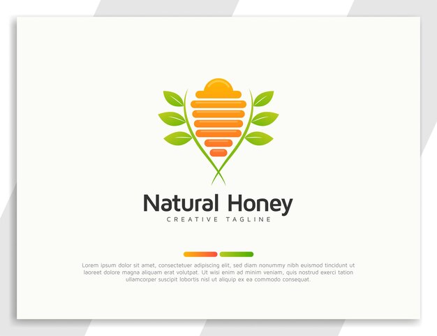 Świeże Logo Ula Pszczół Z Ilustracją Zielonych Liści