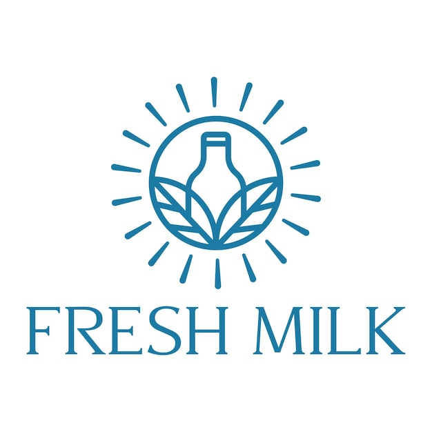 świeże mleko płaskie minimalistyczne projektowanie logo