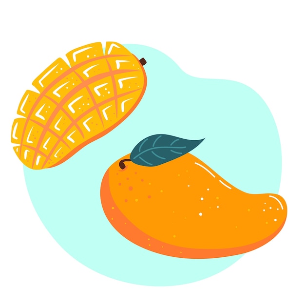 Świeże Owoce Egzotyczne Mango Zdrowe Odżywianie Ilustracja Wektorowa