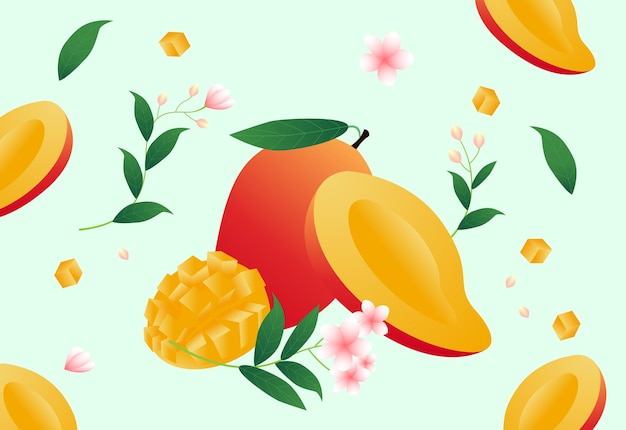 świeże tło ilustracji mango