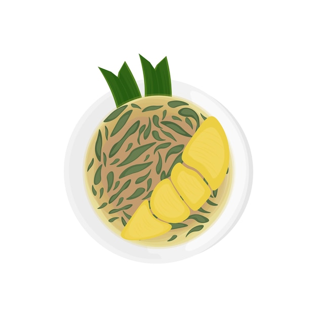 Świeży Dawet Cendol Durian Ice Ilustracja Logo