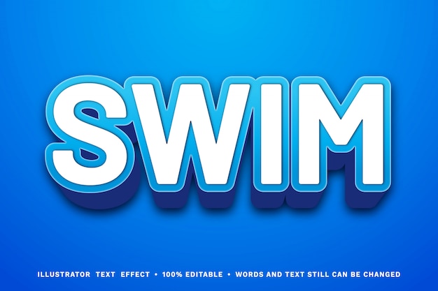 Swim 3d - łatwy Do Edycji Efekt Tekstowy