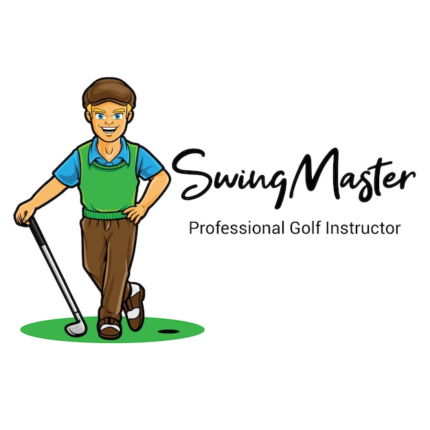 Swing Master Golf Logo Maskotka Szablon