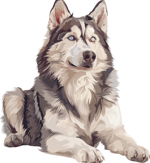 Syberyjski Husky pies urocza ilustracja wektorowa