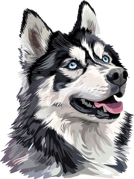 Syberyjski Husky pies urocza ilustracja wektorowa