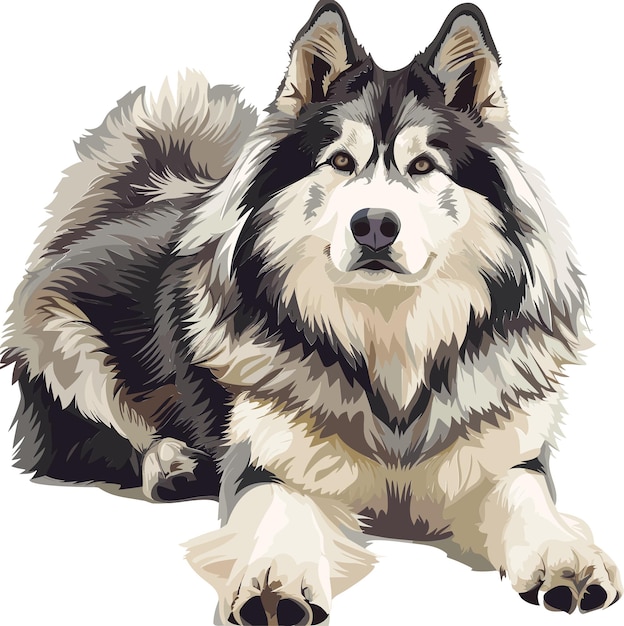 Syberyjski Husky pies urocza ilustracja wektorowa