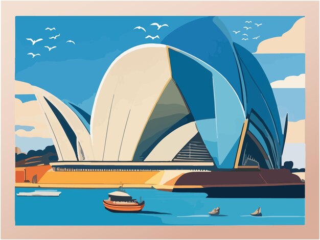 Sydney City Opera House tło wektor ilustracja projekt obrazu