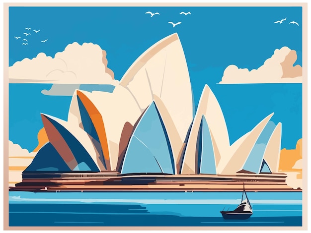 Sydney City Opera House tło wektor ilustracja projekt obrazu