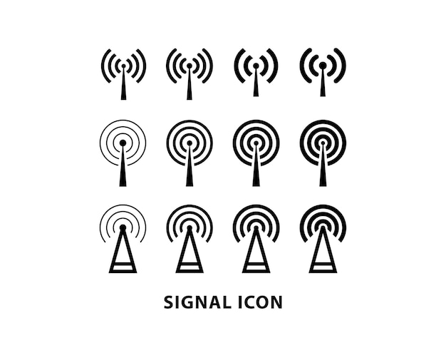 Sygnał Wi-fi Z Zestawem Ikon Anteny