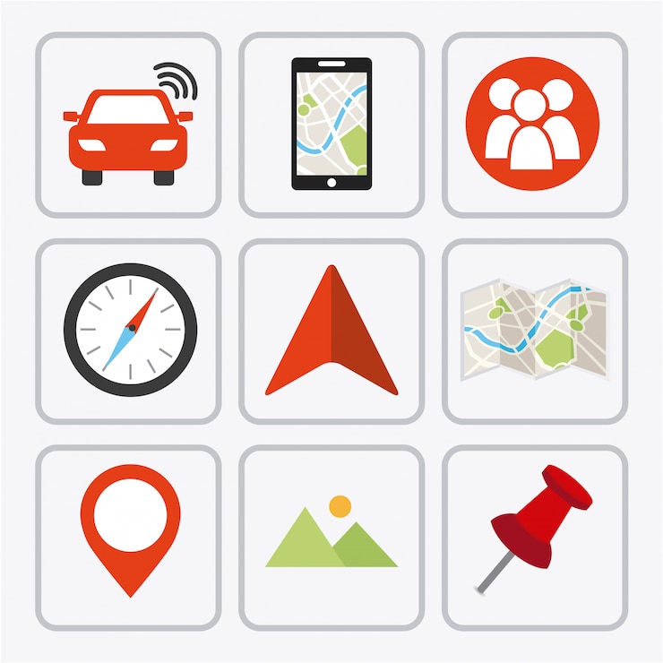 Wektor sygnały gps